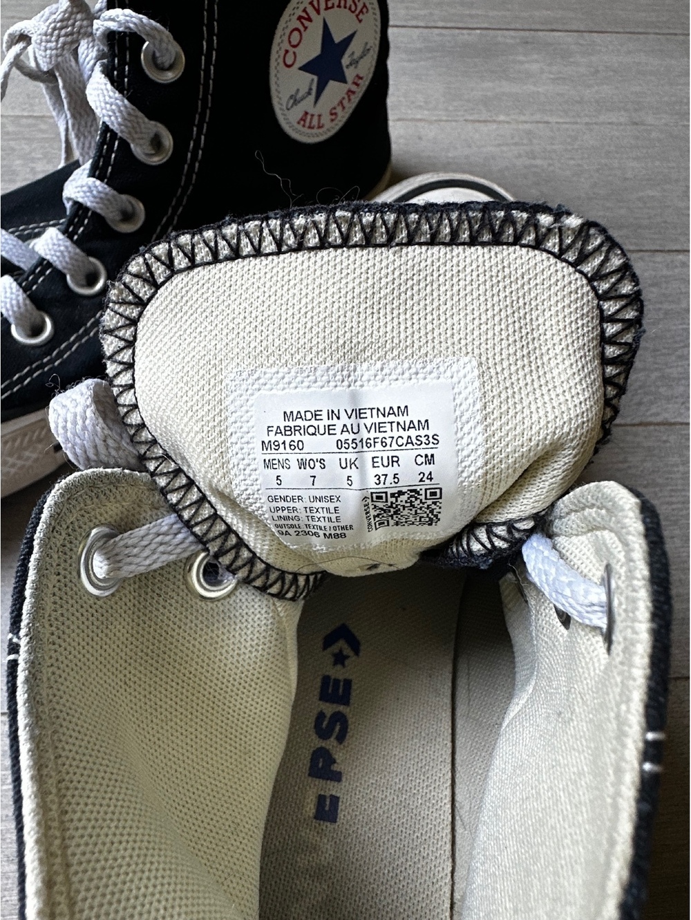 Unisex young adult Converse Chuck Taylor All Star High Top Sneakers Black Size 9 - Picture 7 of 7